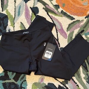 Asics Jet Black Performance mid length Leggings